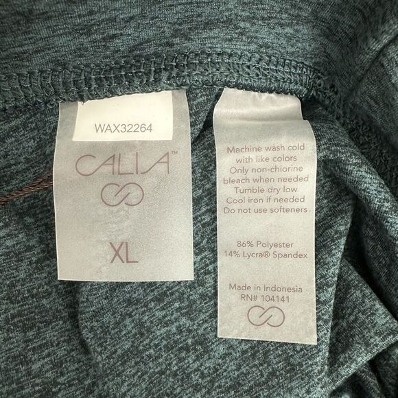 NWT Calia LustraLux Bodysuit Women XL Strappy Back Deep Aqua Blue Yoga $110 - Picture 7 of 15